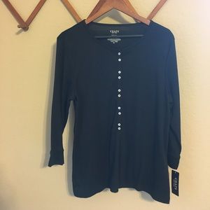 NEW Women’s Chaps Black Long Sleeve Shirt